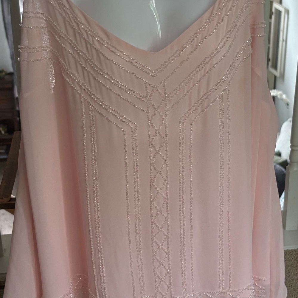 Elegant Pink Beaded Top